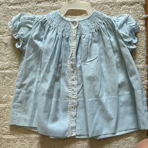Smocked Light Blue Newborn Girl Dress Feltman Brothers